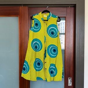 African handprinted summer dress